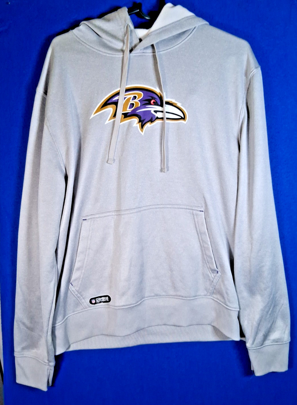 Baltimore Ravens Antigua Hoodie Sweatshirt Gray Embroidered NFL Football Mens L